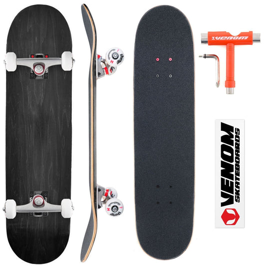 Venom Core Complete Built Skateboard - Black/Black/Raw - 7.5 Complete Venom Skateboards