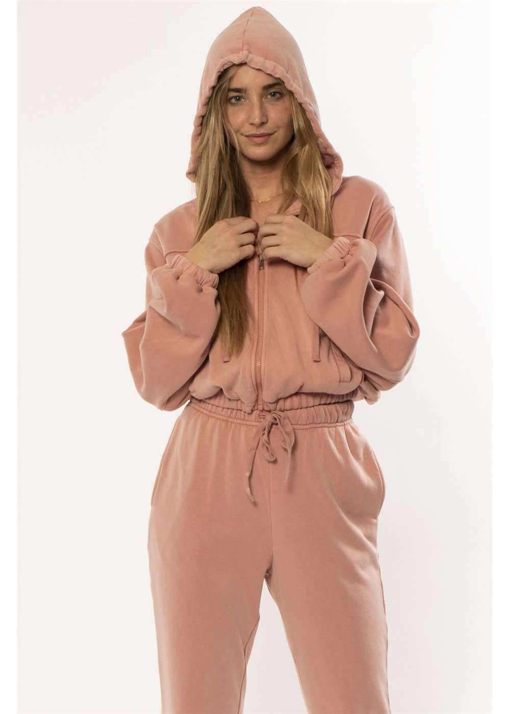 Sisstrevolution Thrill Ls Fleece Top ladies hood Sisstrevolution Rose Water S