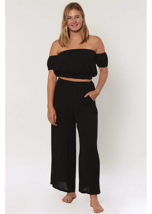 Sisstrevolution Paradise Palms S/S Wvn Top ladies top Sisstrevolution Black XS