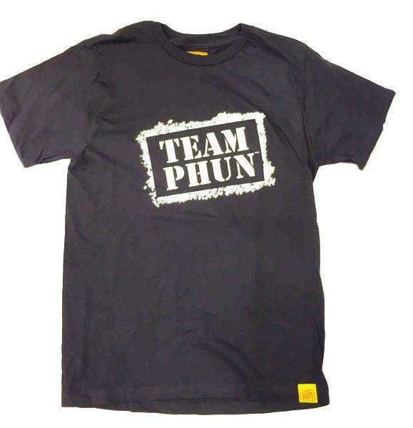 team phun stencil logo tee shirt tee shirt Sunday Phunday M Black