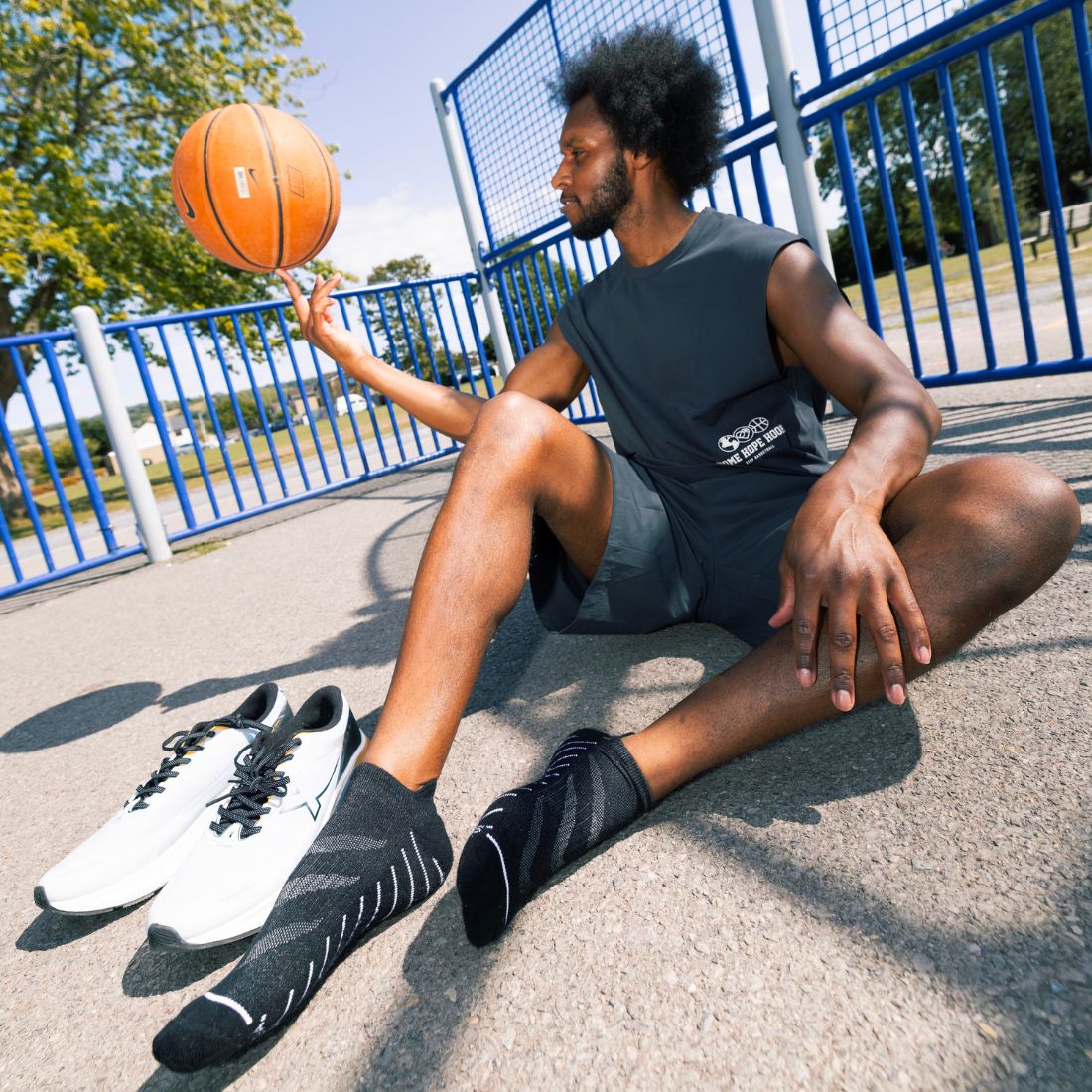 Black Performance Trainer Socks Socks Swole Panda