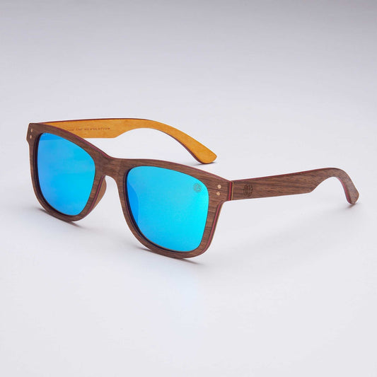 Fistral Wood Look Sunglasses Eco Friendly Sunglasses Union Of Surf Polarised Sky Blue