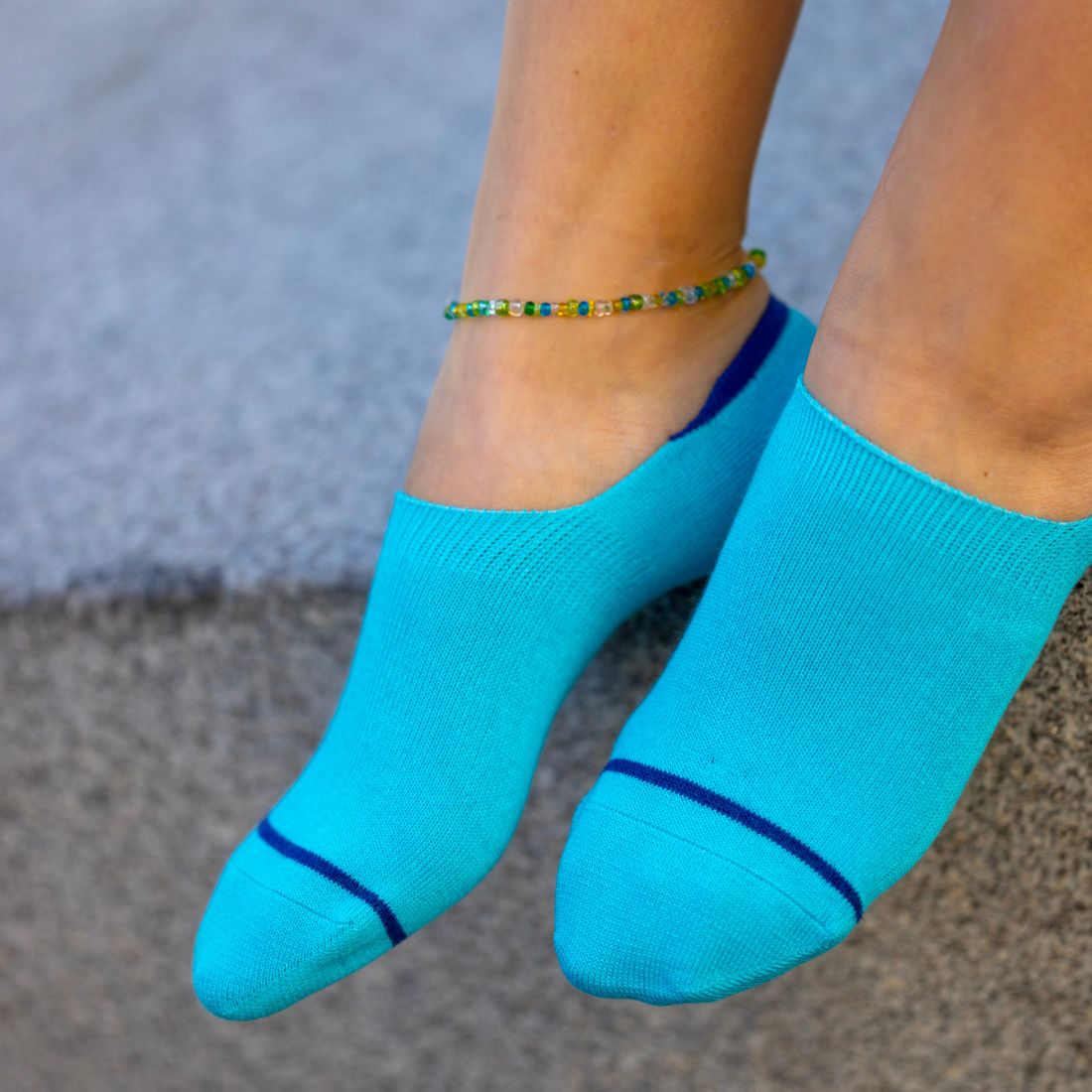 Neon Blue "No-Show" Bamboo Socks Socks Swole Panda