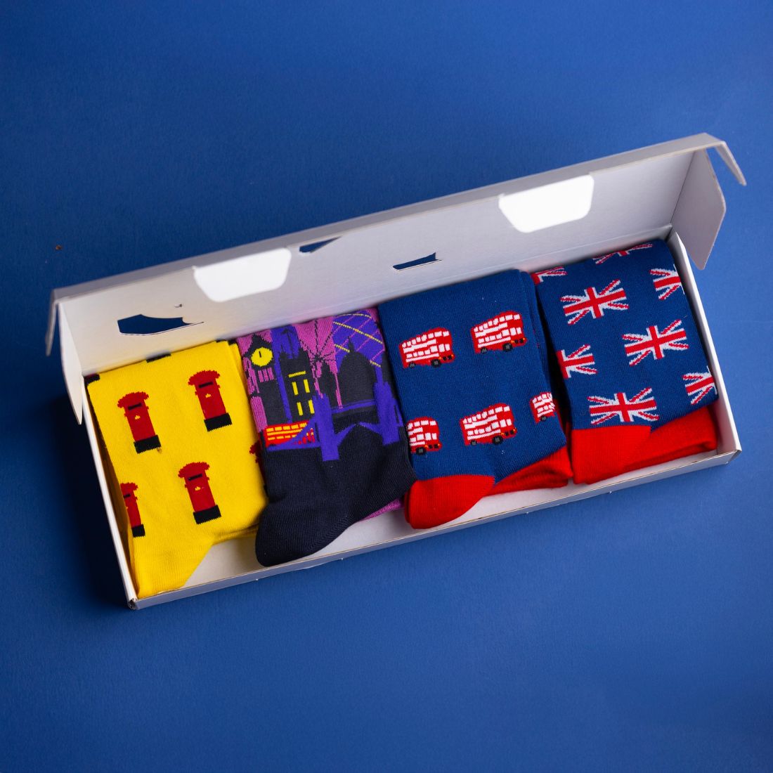 London Sock Box - 4 Pairs of Bamboo Socks (His) Sock Gift Box Swole Panda