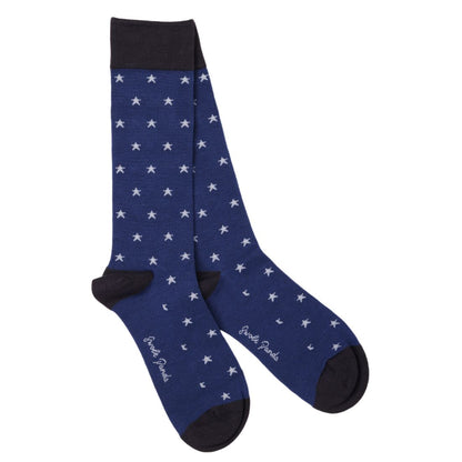 Star Christmas Sock Box - 1 Pair of Bamboo Socks (His) Sock Gift Box Swole Panda