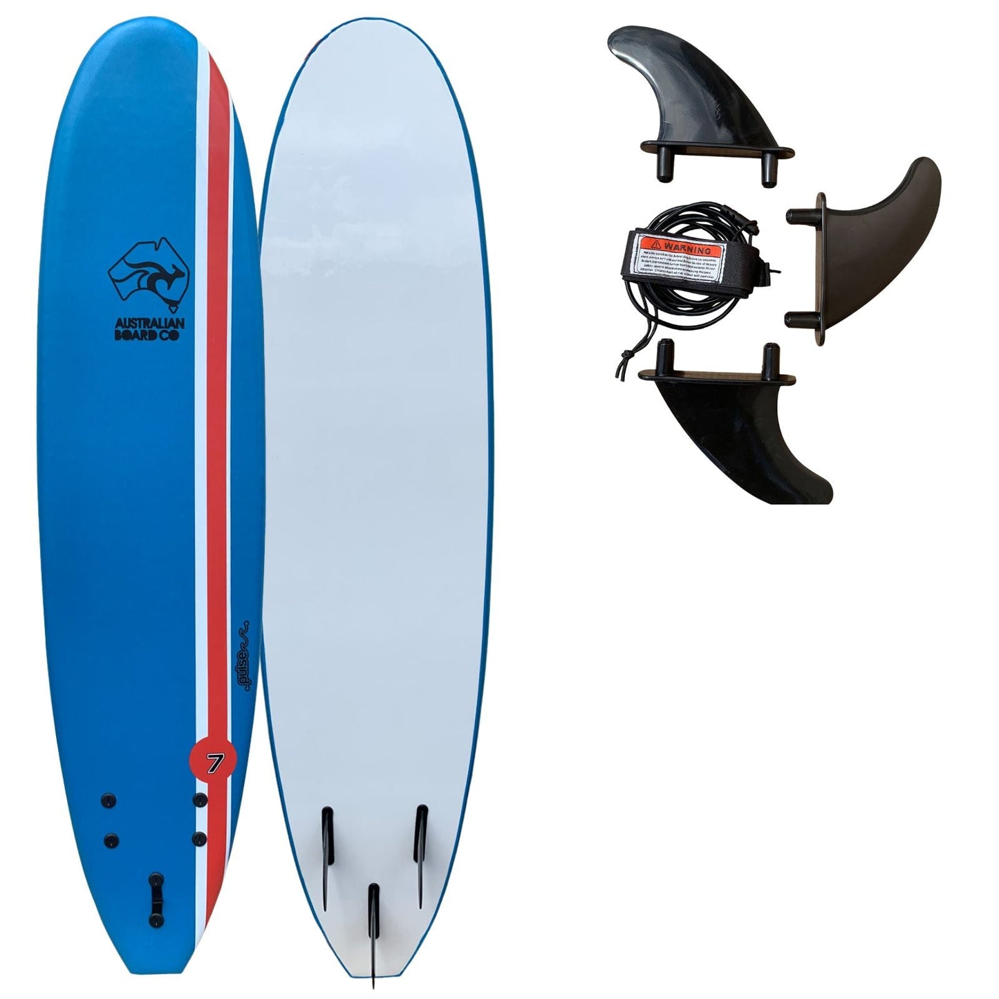 7ft Soft Foamie Beginner Surfboard - PULSE from Australian Board Co Softboard Foamie Beginner Board Circle One Surf