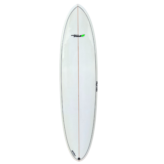 7ft 6 Southern Swells Round Tail Clear Epoxy Finish (FINS Included)