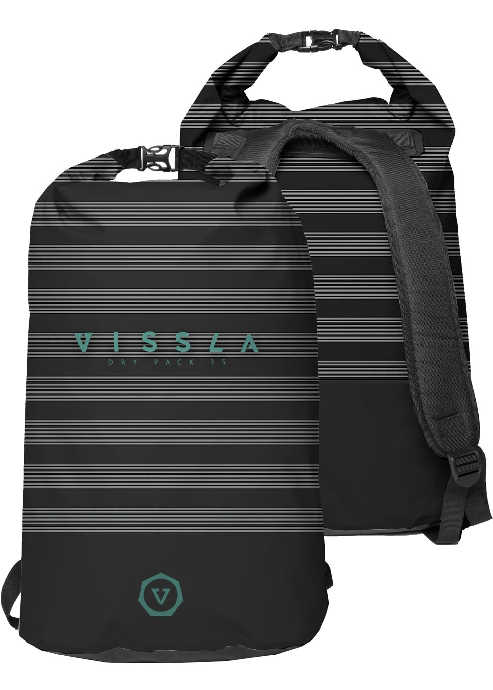 Vissla 7 Seas 35L Dry Backpack backpack Vissla Black Stripe 35l