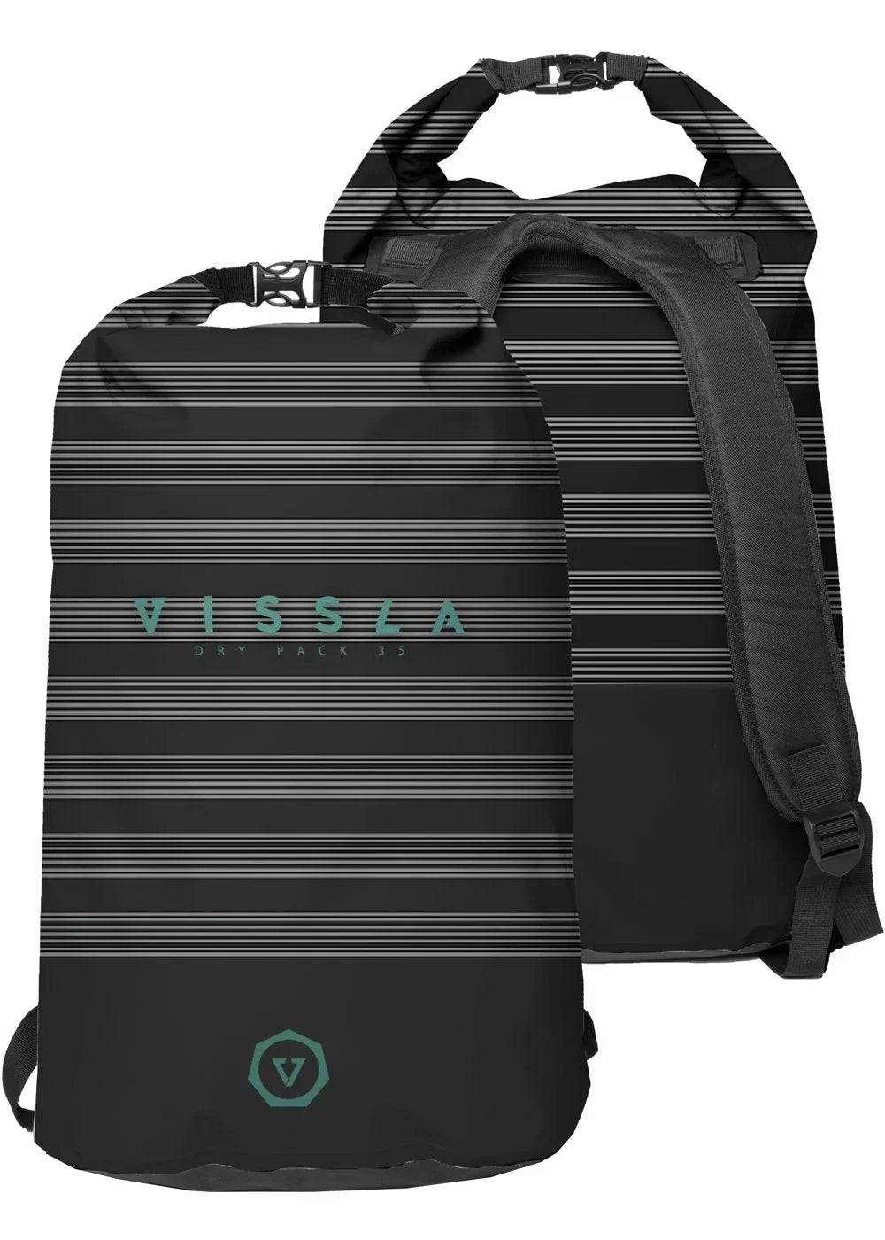 Vissla 7 Seas 35L Dry Backpack backpack Vissla Black Stripe 35l