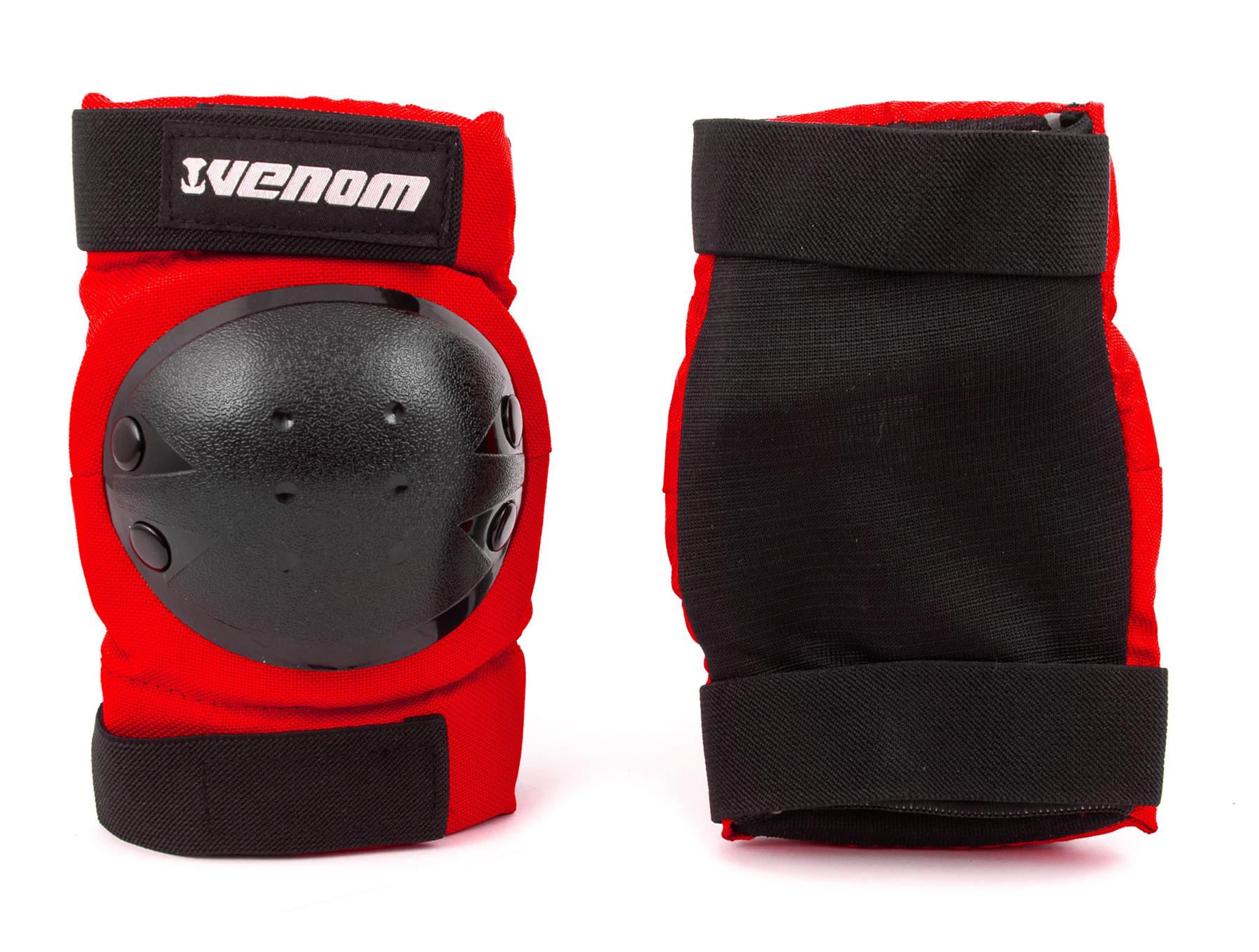 Venom Triple Knee/Elbow/Wrist Pad Set - Red Black Pads Venom Skateboards