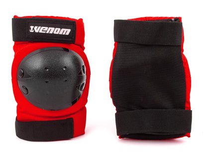 Venom Triple Knee/Elbow/Wrist Pad Set - Red Black Pads Venom Skateboards