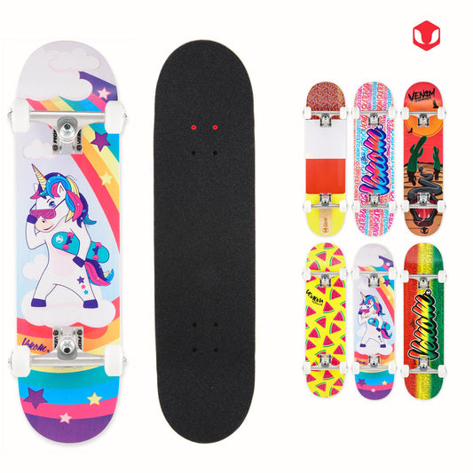 Venom Junior Complete Skateboard - Unicorn - 7.25" Complete Venom Skateboards