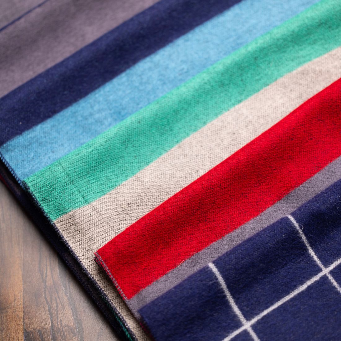 Orange, Blue & Grey Stripe Bamboo Scarf Scarves Swole Panda