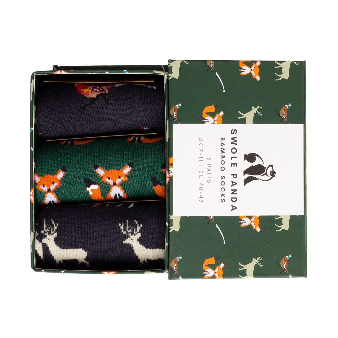 Countryside Sock Box - 3 Pairs of Bamboo Socks (His) Sock Gift Box Swole Panda