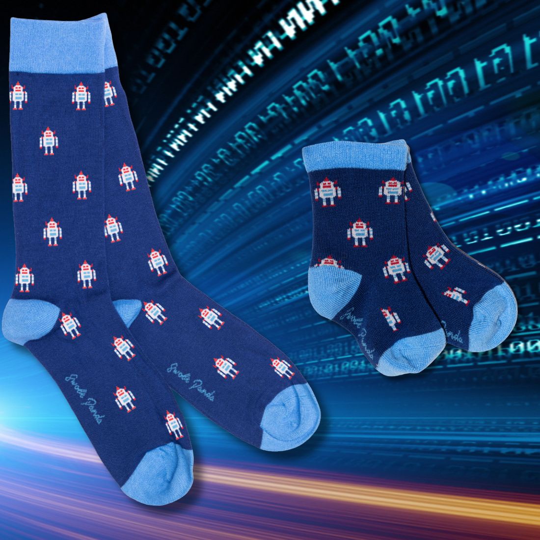 Robot Matching Bamboo Socks (Adult & Child) Socks Swole Panda UK 7-11 (US 8-12 / EU 40-47) 2-3 YEARS