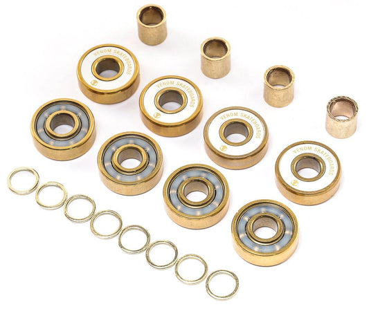 Venom Precision Gold Skateboard Bearings - Skate Rated Bearings Venom Skateboards
