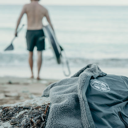 FREE BEANIE | Recycled Fleece Changing Robe “FatWrap” | Waterproof |Beach | Swimming | Surfing | Coat Accessories/Bags FatStick Boards