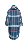 Sola Waterproof Dry Changing Robe Coat Navy/Check