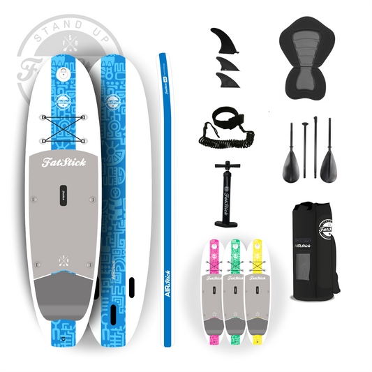 AirStick 10'6 Inflatable Stand Up Paddle Board SUP | With Seat SUPs FatStick Boards Blue