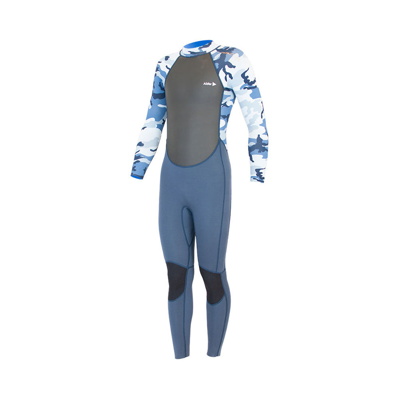 Alder Impact Junior 3/2 Full Length Kids Wetsuit Wetsuit Alder Blue Camo Age 6