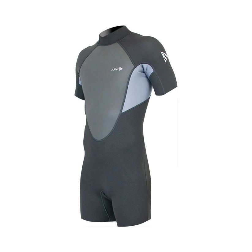 Alder Impact Men's 3/2mm Back Zip Shorty Wetsuit Wetsuits Alder S 3/2mm Grey