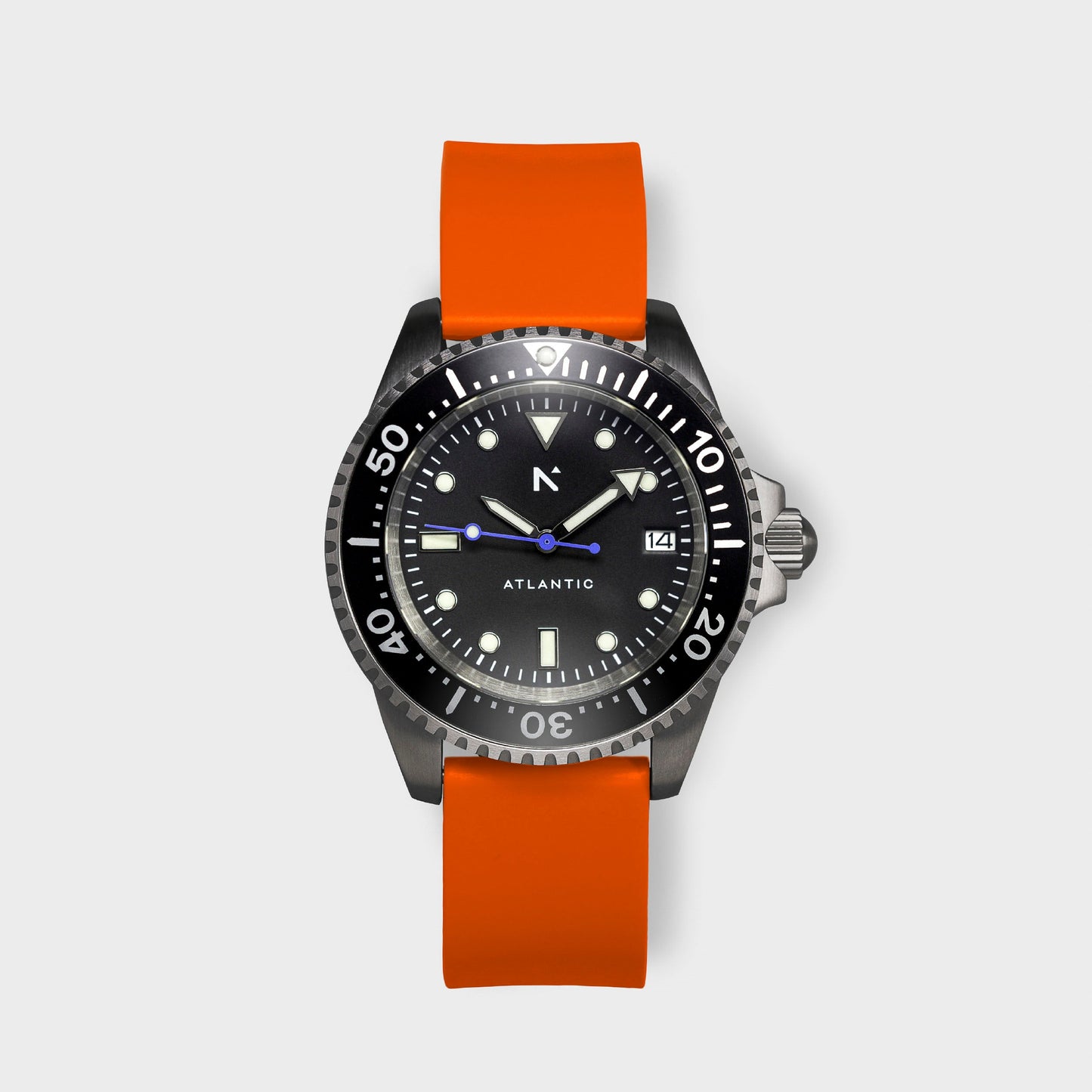 'Atlantic' Dive Watch (40mm) | Flare Orange Watches Rotate North