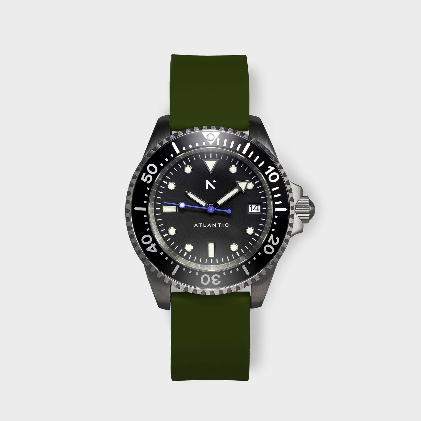'Atlantic' Dive Watch (40mm) | Moss Green Watches Rotate North