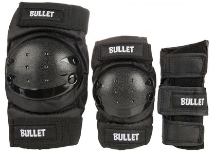 Bullet Pads Standard Junior Combo Triple Skate Pad Set Combo Pad Set Bullet Junior (Age 7-12) Black