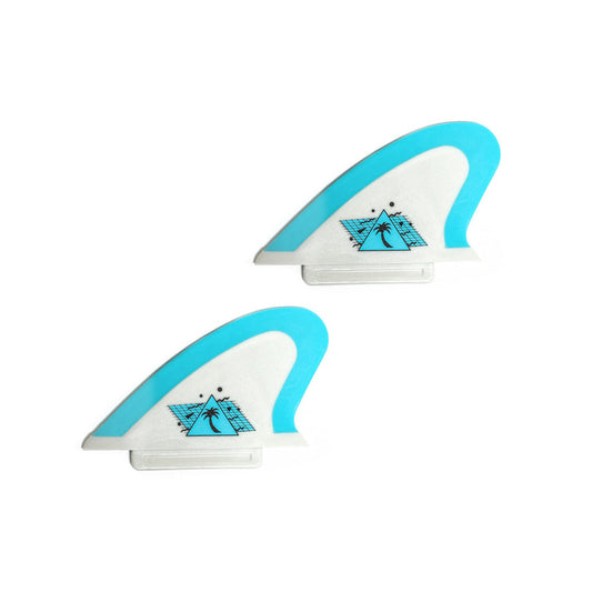 Catch Surf - Beater Pro - Safety Edge Twin Fin Kit - Grey & Cool Blue Surfboard Fins Catch Surf