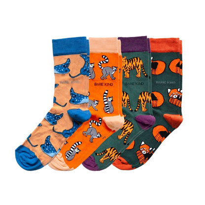 Orange Lover 4 Bamboo Sock Set Socks Bare Kind
