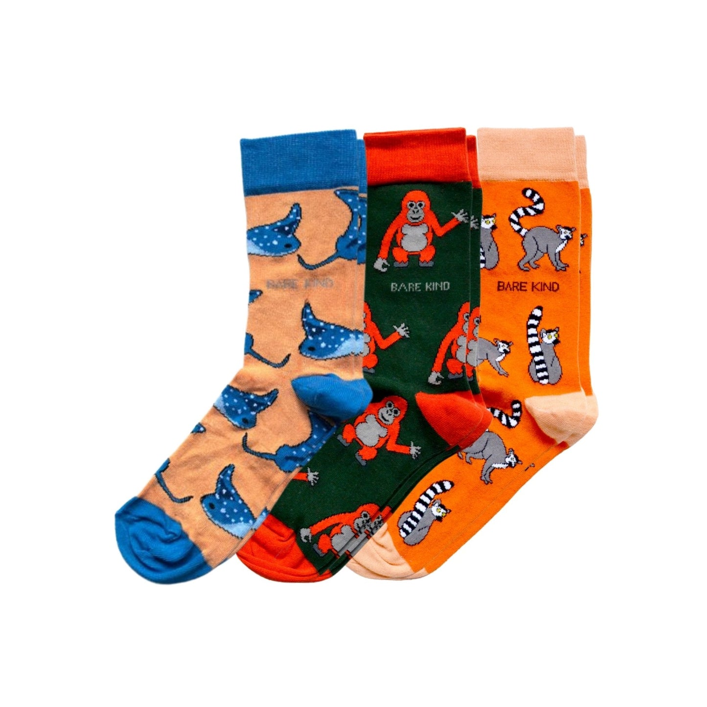Orange Lover 3 Bamboo Sock Set Socks Bare Kind