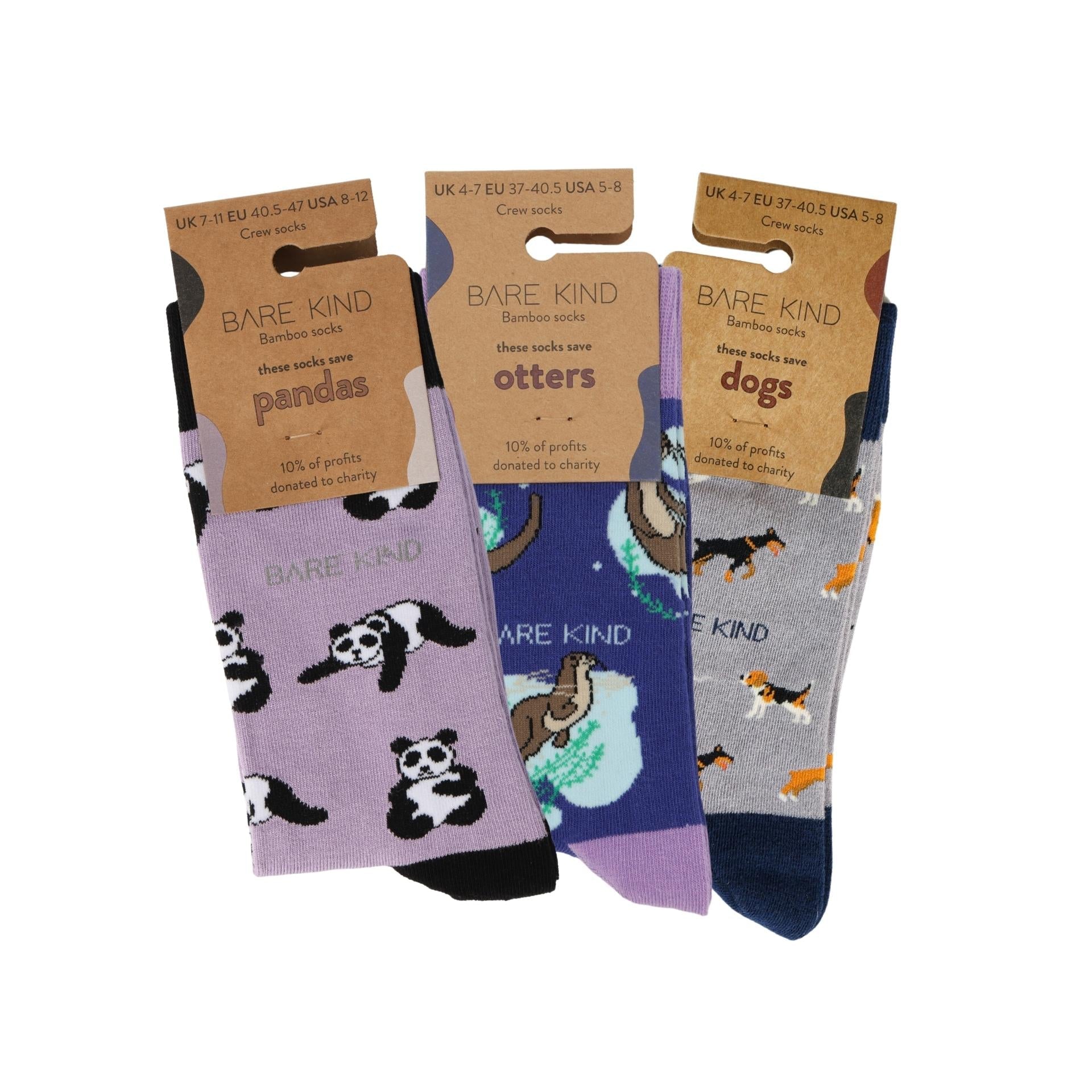Purple Lover 3 Bamboo Sock Set Socks Bare Kind