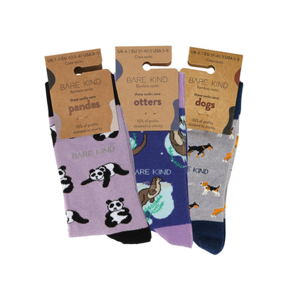 Purple Lover 3 Bamboo Sock Set Socks Bare Kind