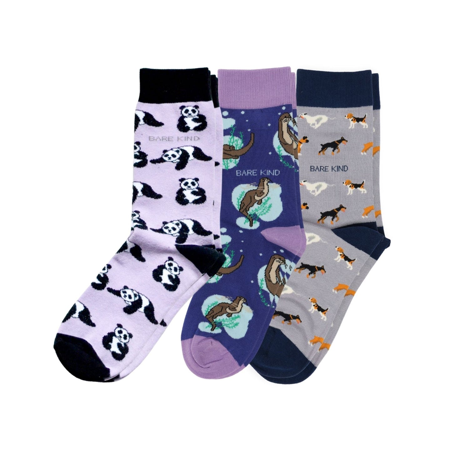 Purple Lover 3 Bamboo Sock Set Socks Bare Kind