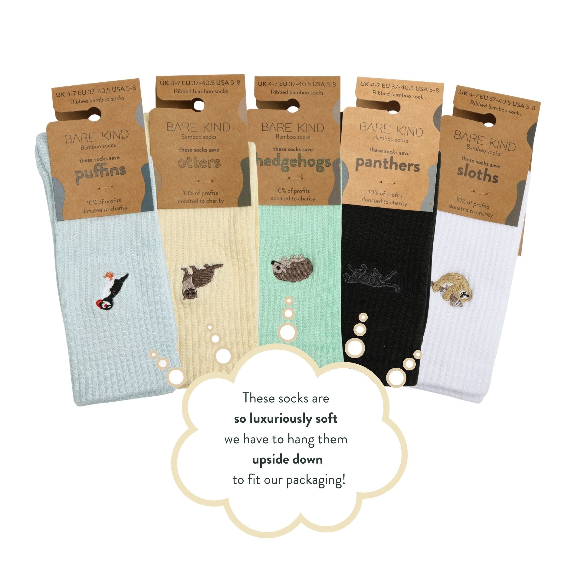 Full Ribbed Bundle 5 Pack Bamboo Sock Set Ribbed Socks Bare Kind