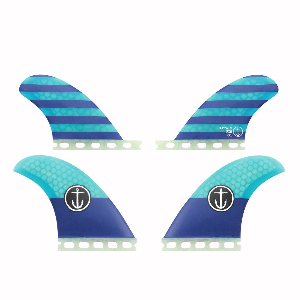 Captain Fin Co - CF Quad Classic - Medium/Large - Blue (Futures) Surfboard Fins Captain Fin Co