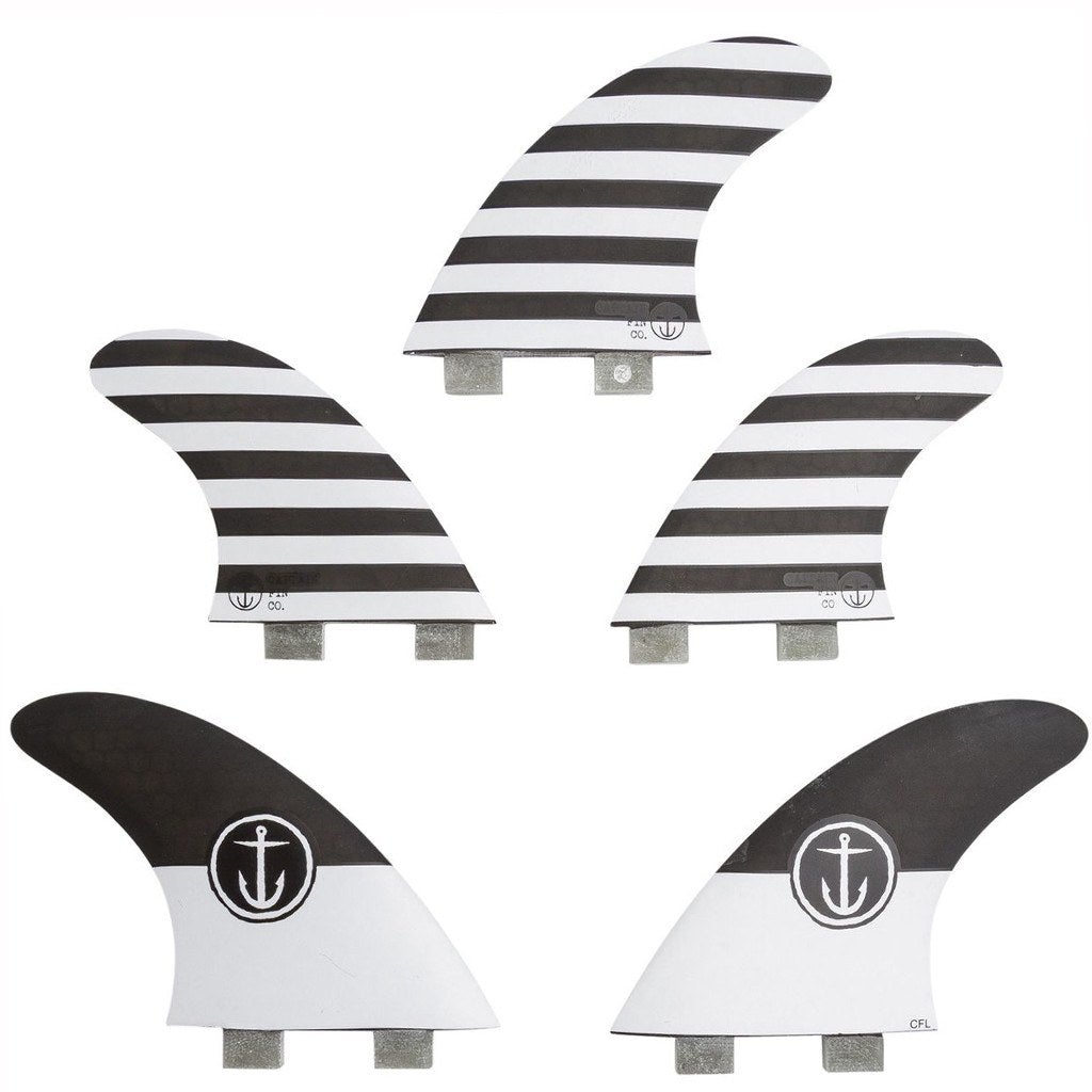 Captain Fin Co - CF Series 5 Fin - Large - Black/White (FCS) Surfboard Fins Captain Fin Co Black/White Large
