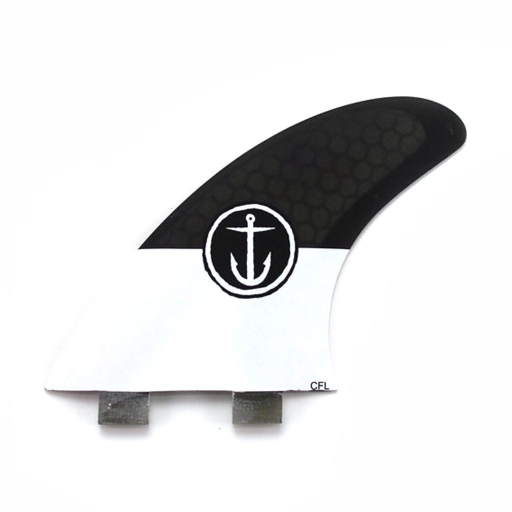 Captain Fin Co - CF Series 5 Fin - Large - Black/White (FCS) Surfboard Fins Captain Fin Co