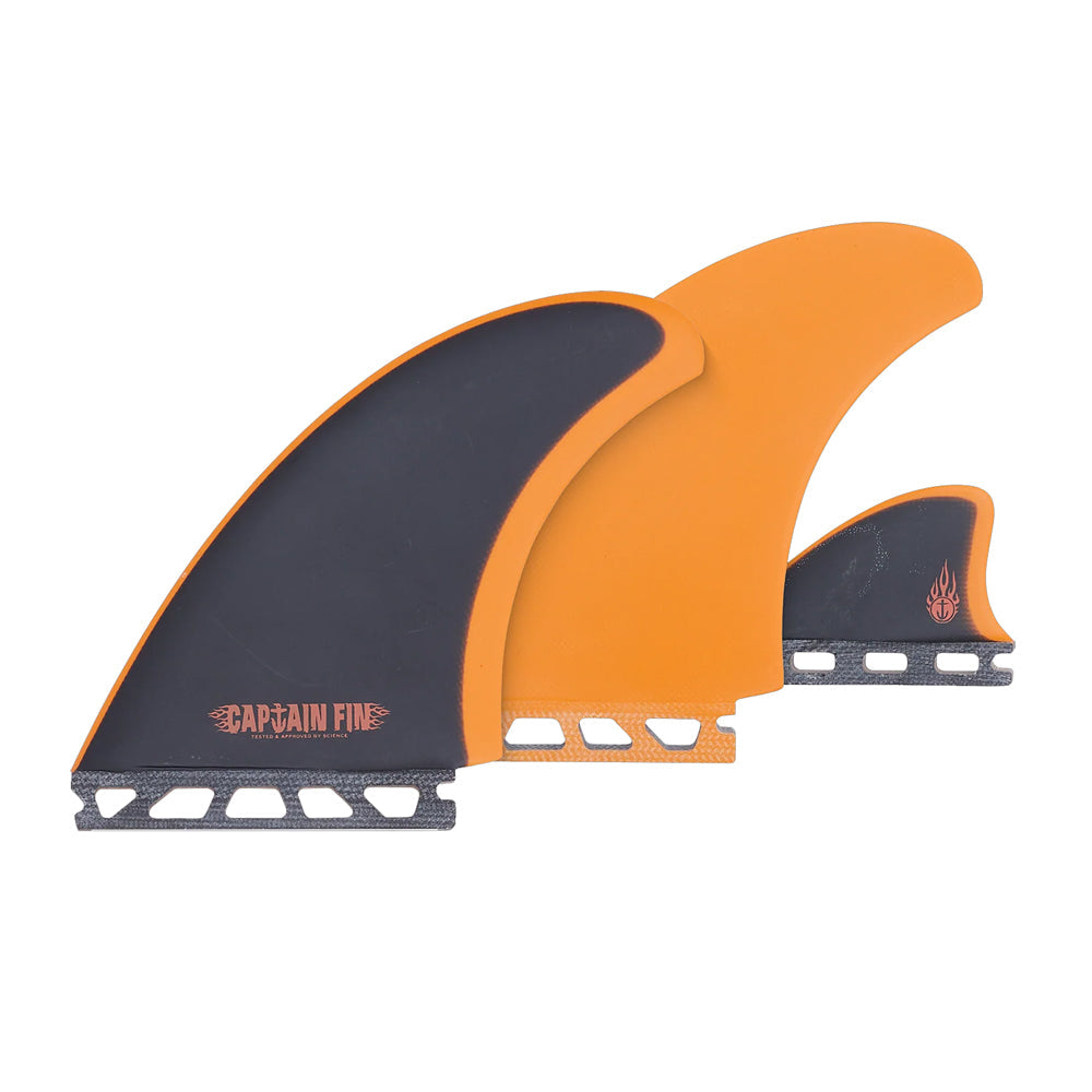 Captain Fin Co - CF Team Twin + Trailer - Medium - Orange (Futures) Surfboard Fins Captain Fin Co