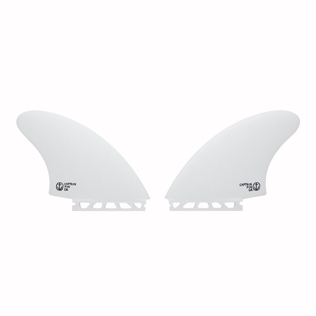 Captain Fin Co - CF Twin Keel - Large - White (Futures) Surfboard Fins Captain Fin Co
