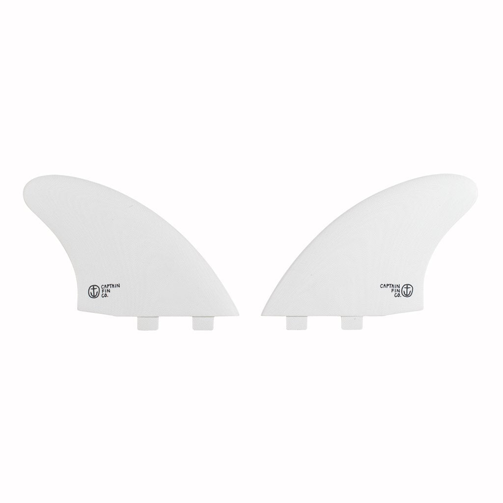 Captain Fin Co - CF Twin Keel - Large - White (FCS) Surfboard Fins Captain Fin Co