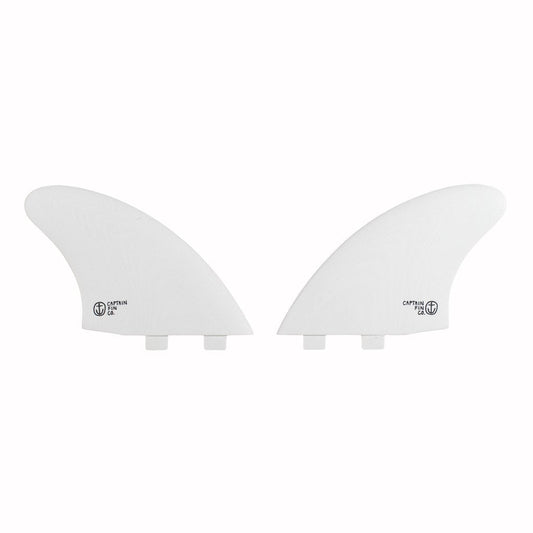 Captain Fin Co - CF Twin Keel - Large - White (FCS) Surfboard Fins Captain Fin Co