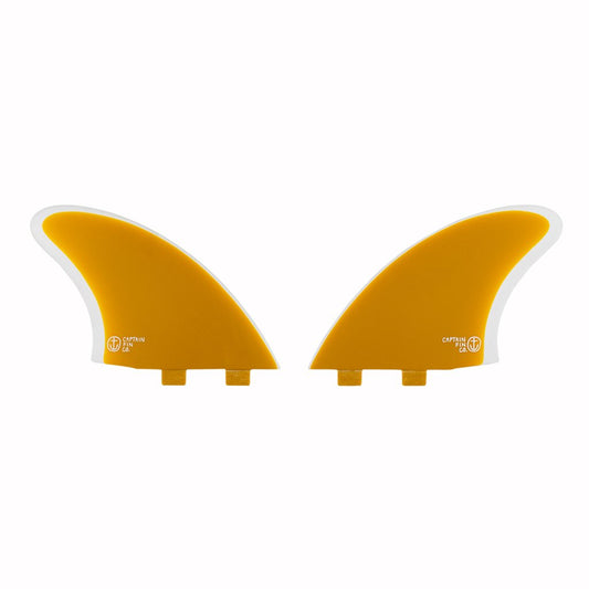 Captain Fin Co - CF Twin Keel - Large - Yellow (FCS) Surfboard Fins Captain Fin Co