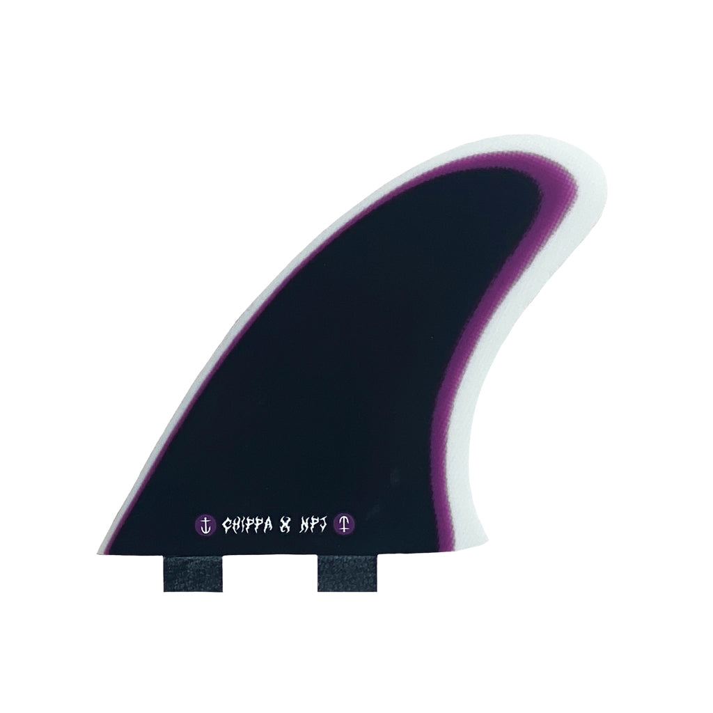 Captain Fin Co - Chippa Wilson + NPJ Twin Especial + Trailer - Large - Purple (FCS) Surfboard Fins Captain Fin Co Purple Large