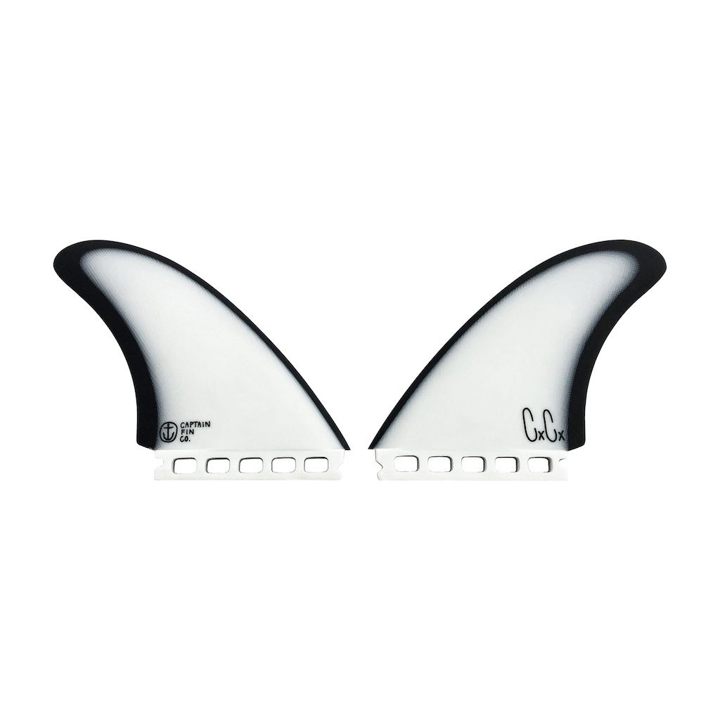 Captain Fin Co - Christenson Twin Especial - Medium - White/Black (Futures) Surfboard Fins Captain Fin Co