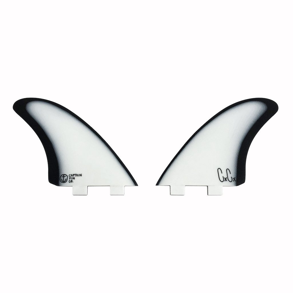 Captain Fin Co - Christenson Twin Especial - Medium - White/Black (FCS) Surfboard Fins Captain Fin Co