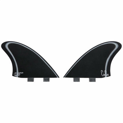 Captain Fin Co - Christenson Twin Keel Especial - Large - Black/White (FCS) Surfboard Fins Captain Fin Co
