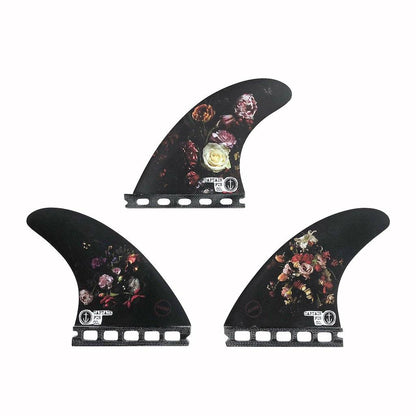 Captain Fin Co - Dion Agius Flowers Tri - Medium - Black (Futures) Surfboard Fins Captain Fin Co