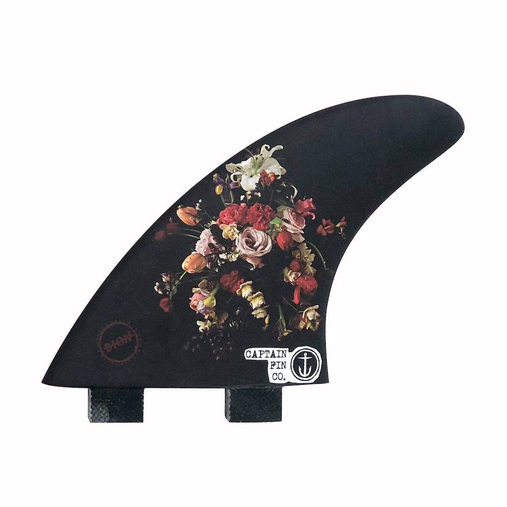 Captain Fin Co - Dion Agius Flowers Tri - Medium - Black (FCS) Surfboard Fins Captain Fin Co Black Medium
