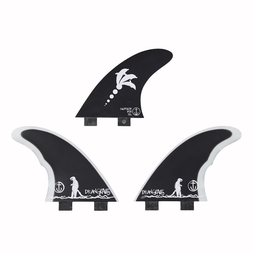 Captain Fin Co - Dylan Gravezilla Tri - Medium - Black (FCS) Surfboard Fins Captain Fin Co